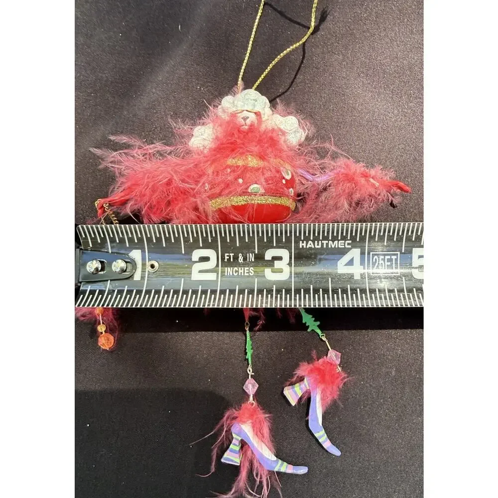 Vintage Katherines Collection Dangle Leg Poodle Dog Christmas Ornament Rare! K2